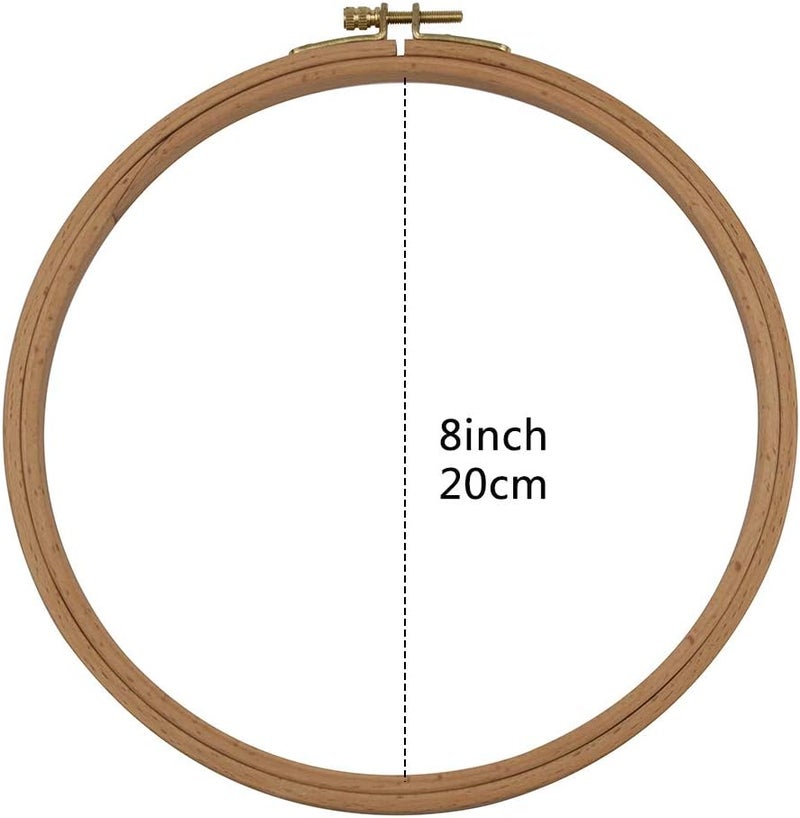 GuoFa 2 Pack 8'' Embroidery Hoop, 20CM Beech Wood Cross Stitch Hoops, Decorative Hanging Stitch Hoops Frames for Craft - Image 3